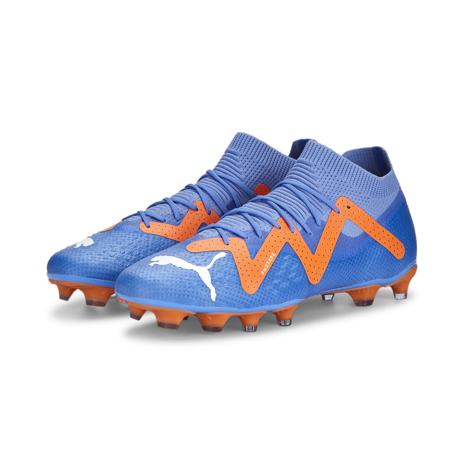 PUMA Future Pro Fg/Ag męskie buty piłkarskie, Blue Glimmer Puma White Ultra Orange, 46.5 EU