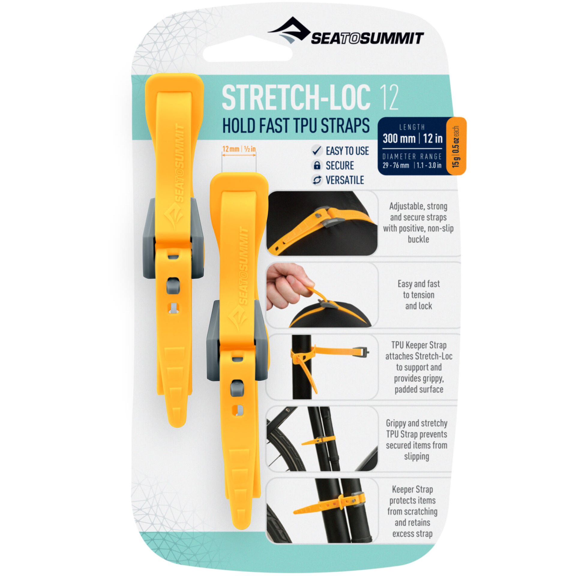 Sea To Summit Pasy mocujące z TPU Stretch-Loc 12 Sea To Summit - yellow ASLSTRP/YW/12