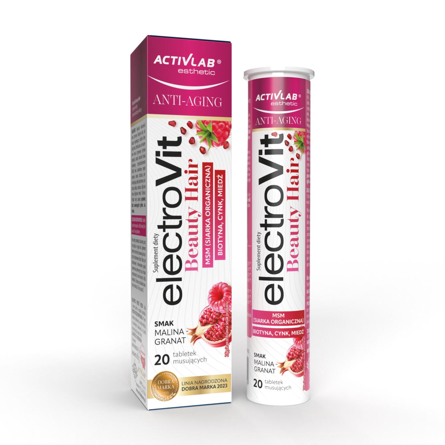 ACTIVLAB  ElectroVit Beauty Hair Smak malina-granat, 20 tabletek