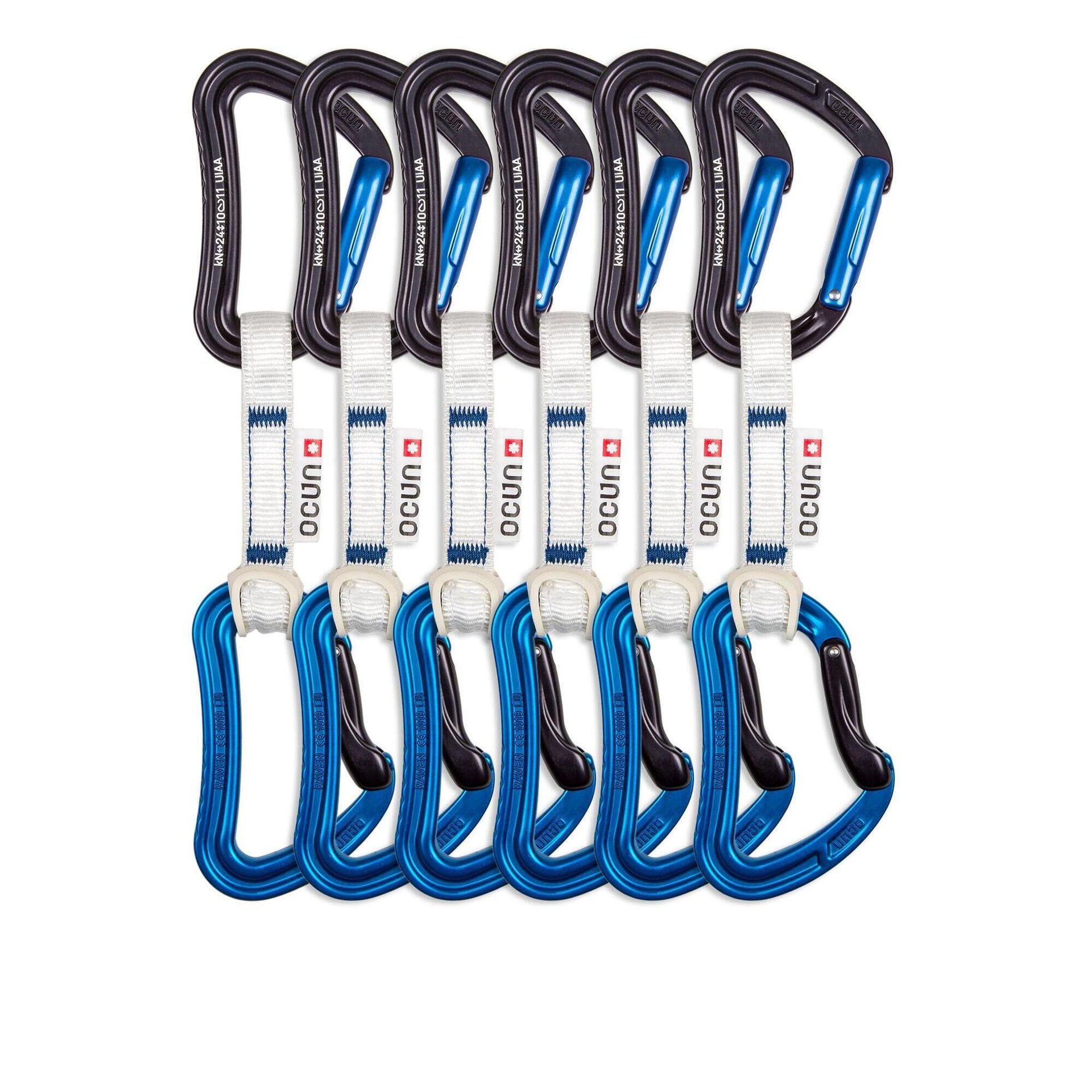 Zestaw ekspresów Ocún Raven QD BIO-DYN-RING 15 mm 10 cm 6-pack Kolor: niebieski