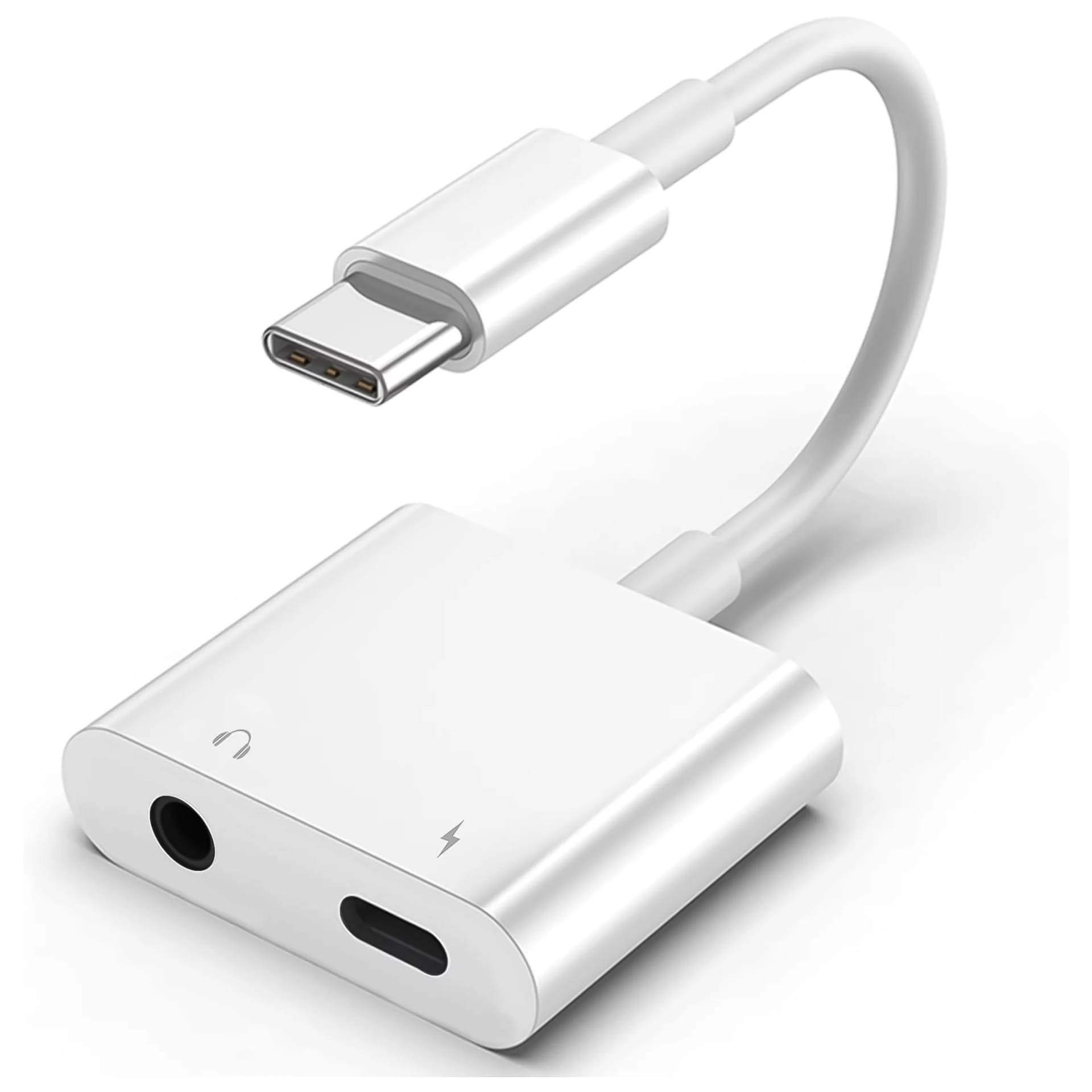 top Adapter USB-C do Mini Jack 3.5mm i USB-C Kabel AUX Alogy do Apple iPhone USB-C Biały