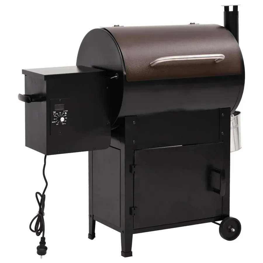 Grill na pellet z kominem czarny 104 cm B8-N99