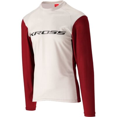 Koszulka rowerowa KROSS Hyde Long Sleeve ( S) Czerwono-biały