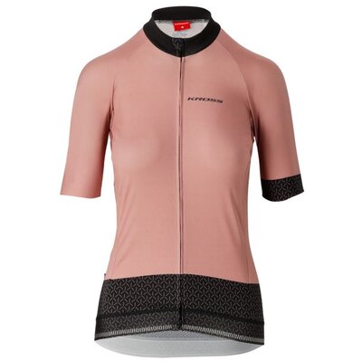 Koszulka rowerowa KROSS Flow Lady 2.0 ( L) Różowo-czarny