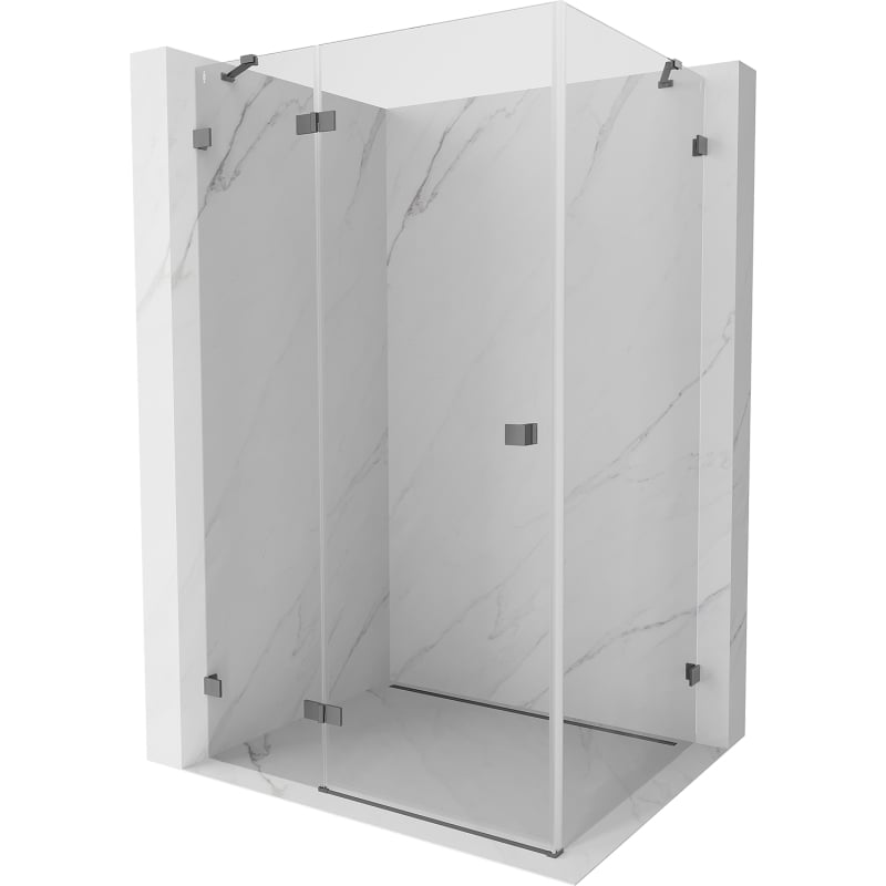 Mexen Lunar kabina prysznicowa uchylna lewa 90 x 80 cm, transparent, gun metal - 834-090-080-95-00-L