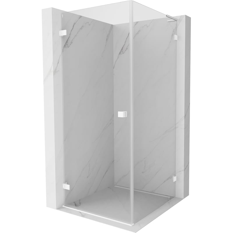 Mexen Lunar-B L kabina prysznicowa uchylna lewa 80 x 80 cm, transparent, biała - 832L-080-080-20-00-L
