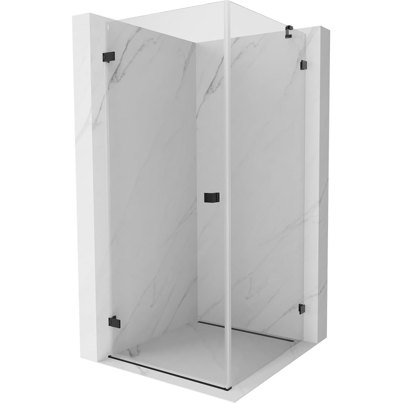 Mexen Lunar-B kabina prysznicowa uchylna lewa 70 x 70 cm, transparent, czarna - 832-070-070-70-00-L
