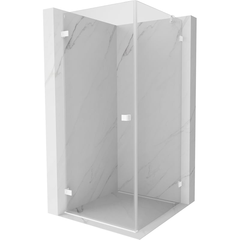 Mexen Lunar-B kabina prysznicowa uchylna lewa 90 x 90 cm, transparent, biała - 832-090-090-20-00-L
