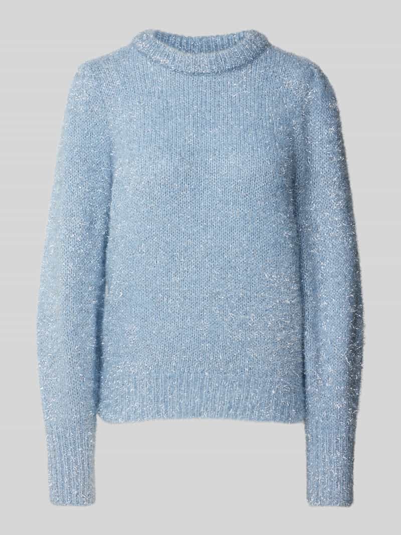 Sweter z dzianiny o kroju regular fit z efektowną przędzą model ‘ANNI’