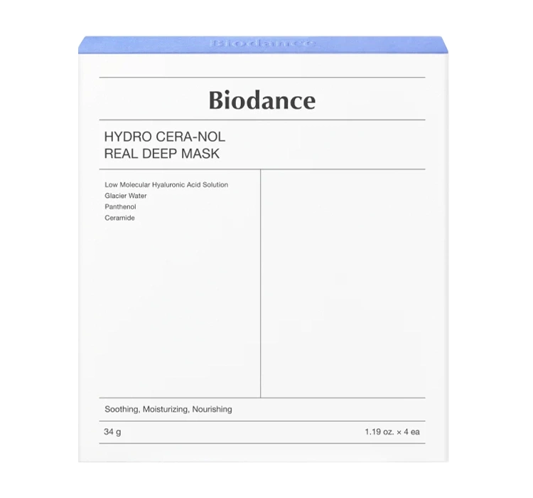 Biodance Hydro Cera-Nol Real Deep Mask nawilżająco-kojąca maseczka w płachcie 4 x 34g