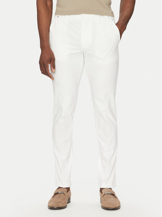BOSS Spodnie materiałowe Kaito1_T 50487754 Biały Slim Fit
