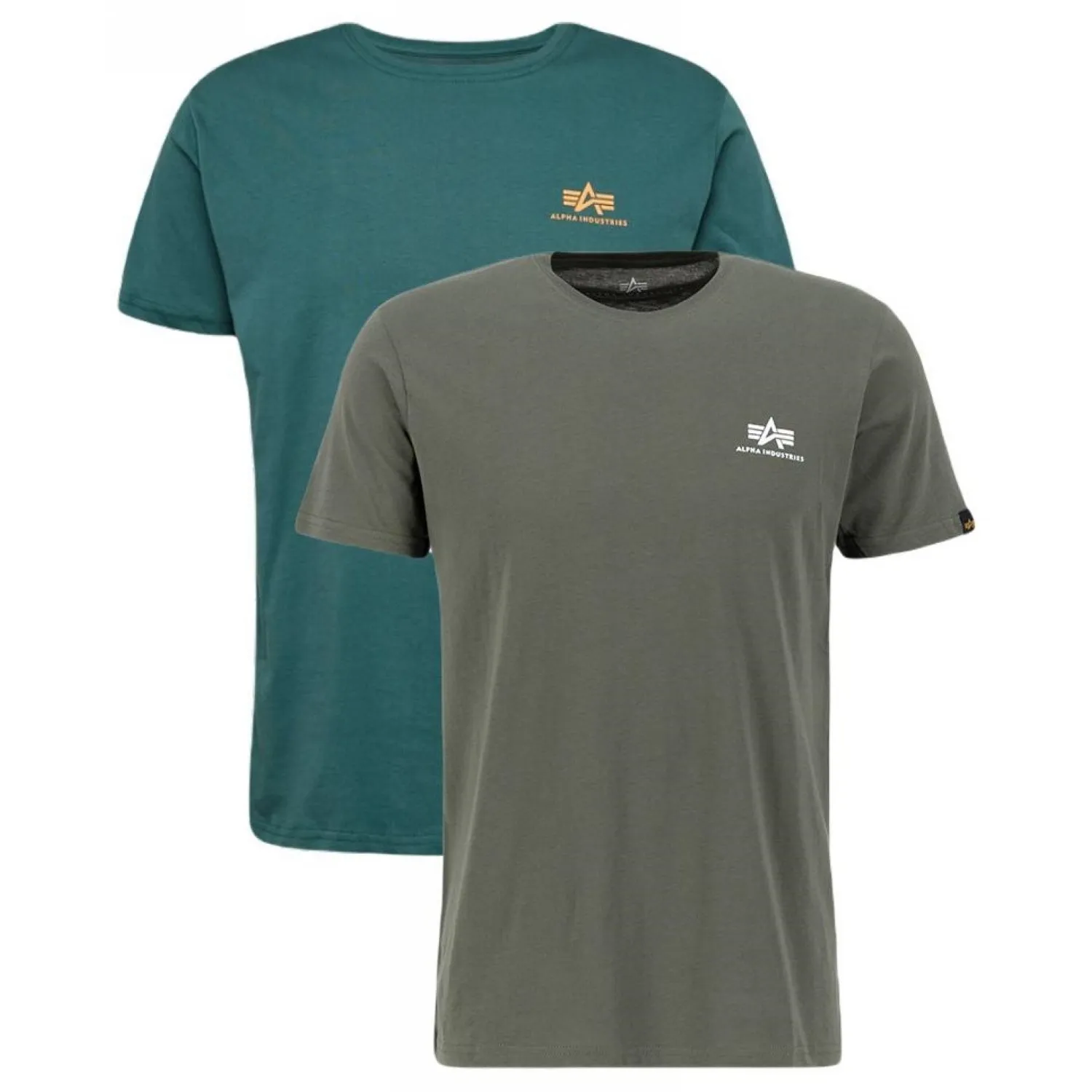 Koszulki Alpha Industries Small Logo Basic 2 Pack 258500 769 - Dark Olive/Force Green