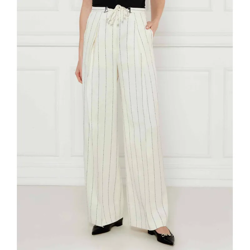 BOSS BLACK Lniane spodnie Tiana5 Loose fit