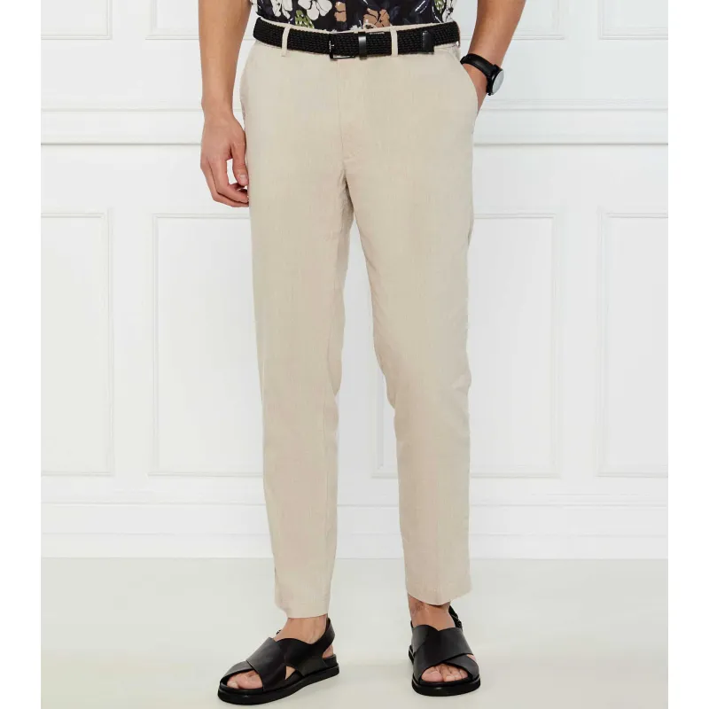 BOSS BLACK Lniane spodnie C-Kane-RDS Regular Fit