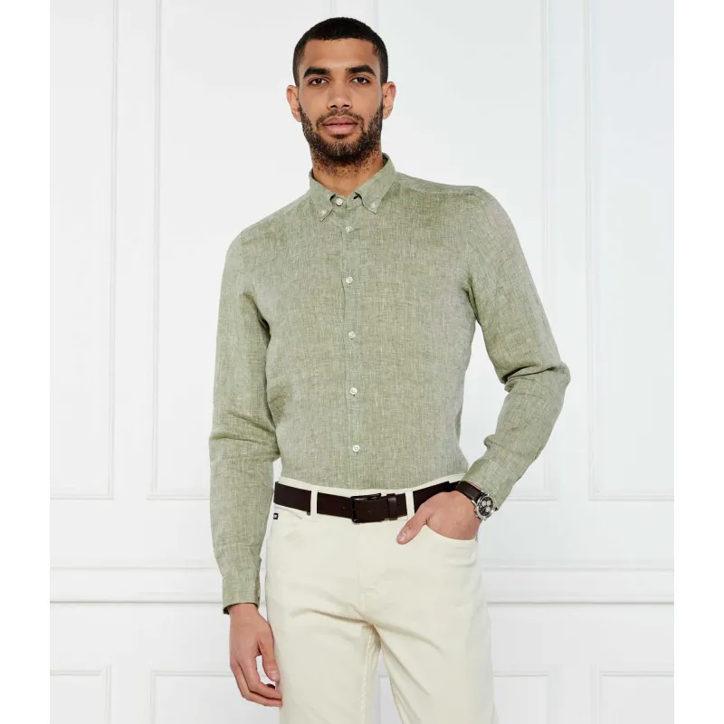 BOSS BLACK Lniana koszula C-LIAM-S-BD-C1-243 Regular Fit