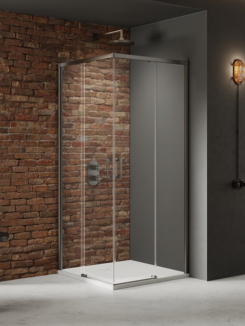 Kabina prysznicowa prostokątna 80x110 kolor stalowy D-0881A/D-0888A Prime New Trendy Gunmetal Brushed