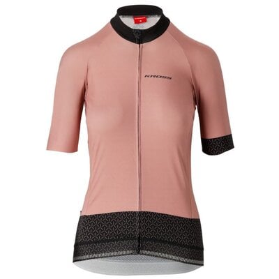 Koszulka rowerowa KROSS Flow Lady 2.0 ( M) Różowo-czarny