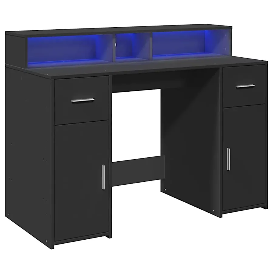 Elior Biurko podświetlane 120 cm czarne G7-P18