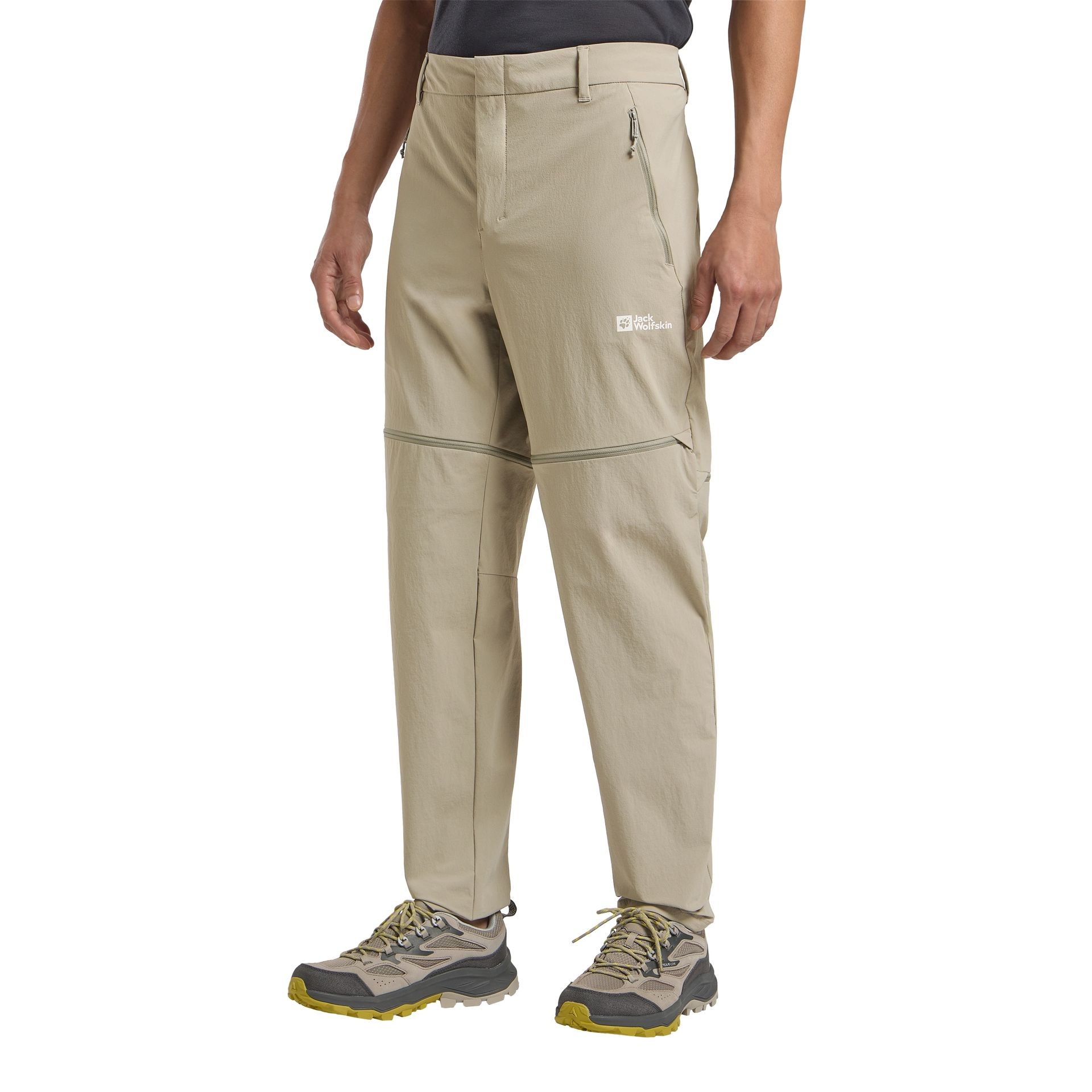 Męskie spodnie z odpinanymi nogawkami Jack Wolfskin HIKEOUT ZIP OFF PANTS M stone - 46R