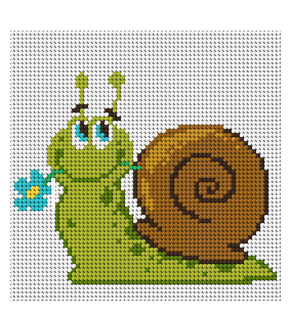 Kanwa z nadrukiem Ariadna do haftu 15x15cm ślimak