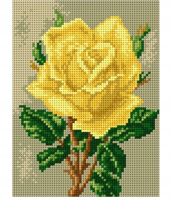 Kanwa z nadrukiem Ariadna 15x20cm żółta róża