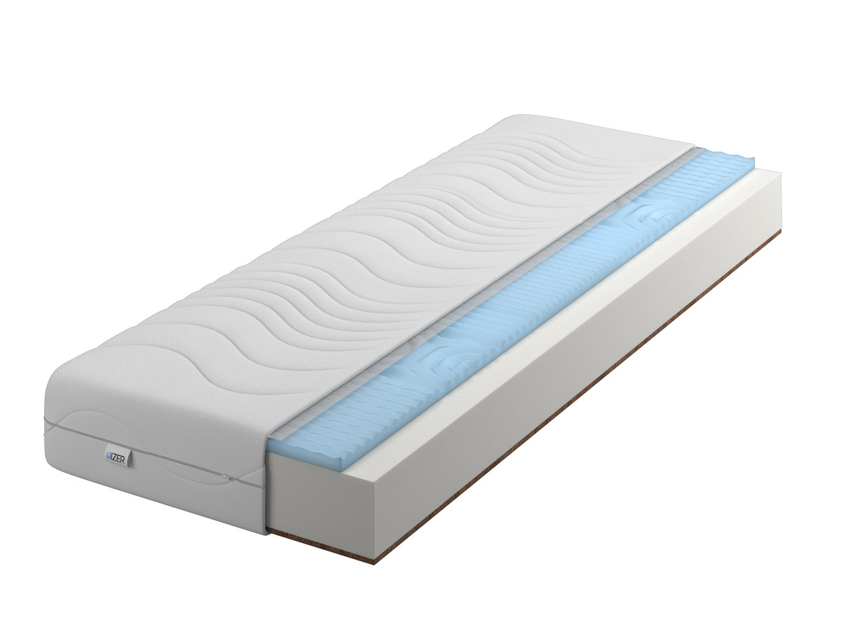 IZER Materac piankowy Silver z Pianką masującą + Kokos 120x200 16cm H3/H4 Materac dwustronny
