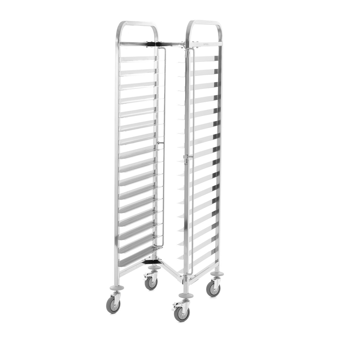 Wózek kompaktowy na 16 blach piekarniczych 600x400 mm transportowy typu Z ze stali nierdzewnej 470x620x1700 mm TECHNICA, Silver Line
