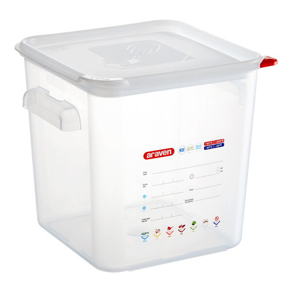 Pojemnik na produkty z polipropylenu z uchwytami 235x235x230 mm, 8 l ARAVEN, 11854