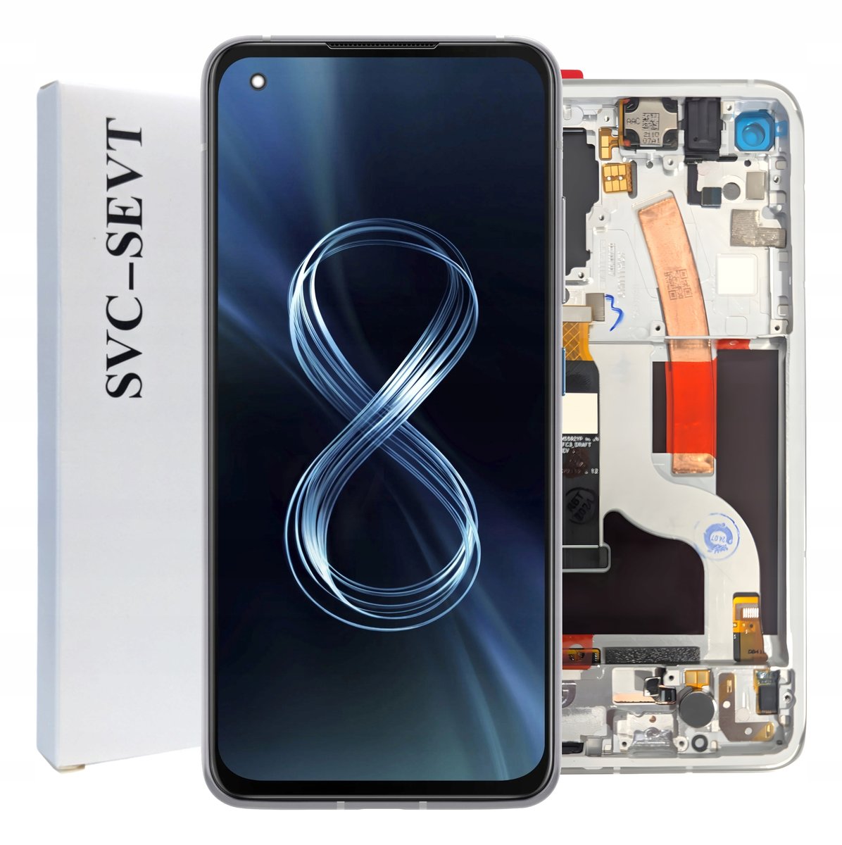 ORYGINAŁ WYŚWIETLACZ EKRAN LCD DO ASUS ZENFONE 8 RAMKA SREBRNA