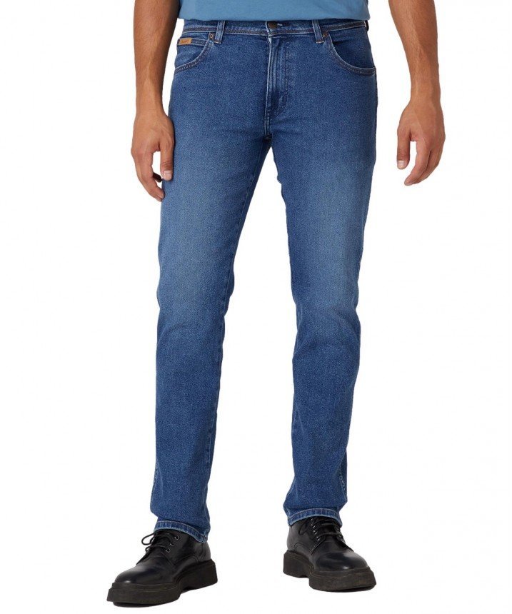 WRANGLER TEXAS SLIM MĘSKIE SPODNIE JEANSOWE JEANSY COOL SHADE W12SYLZ88-W50 L32