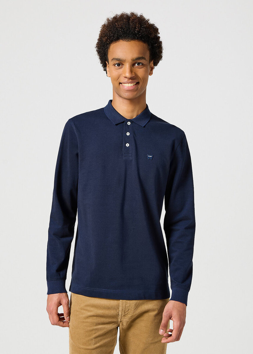 Męska koszulka t-shirt Wrangler LS REFINED POLO M