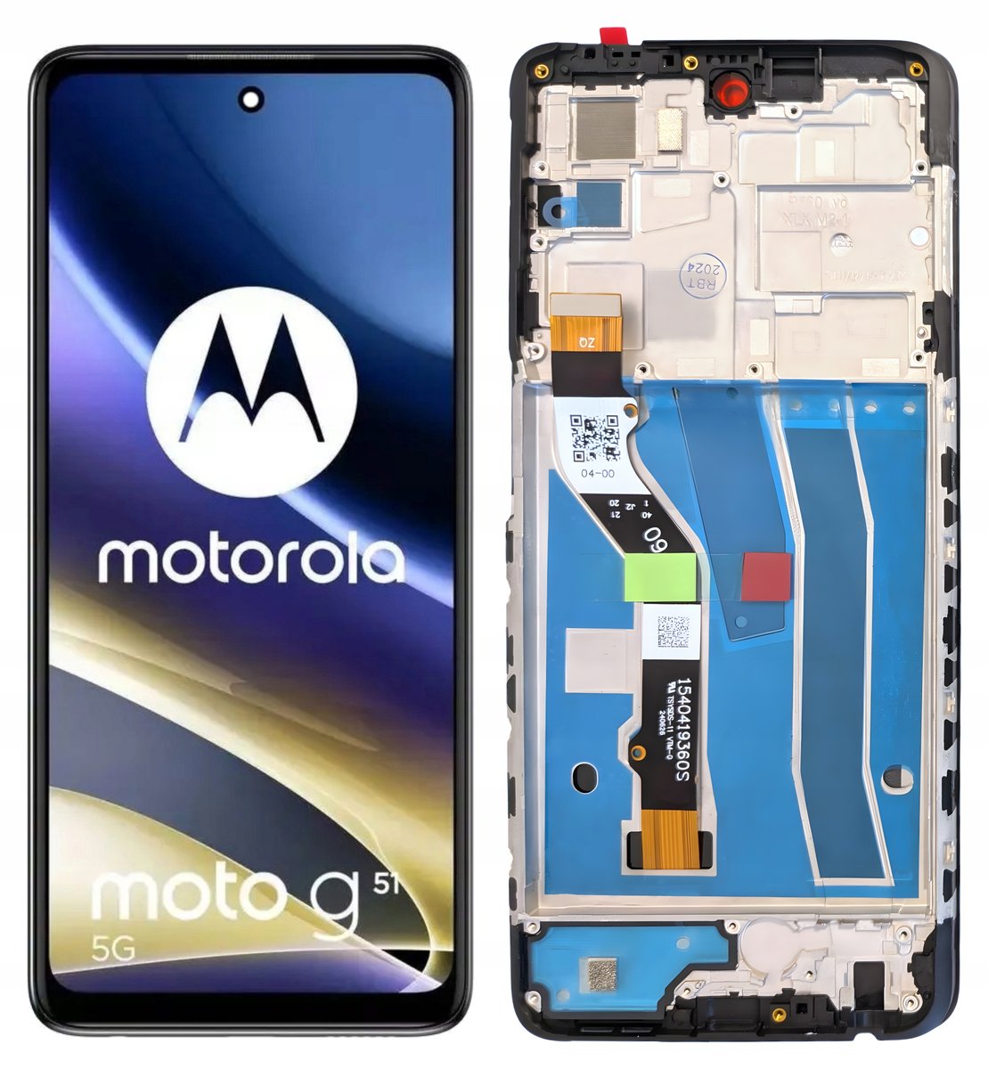 WYŚWIETLACZ EKRAN LCD DO MOTOROLA G51 5G RAMKA