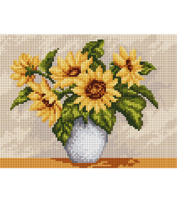 Kanwa z nadrukiem Ariadna 18x24cm słoneczniki