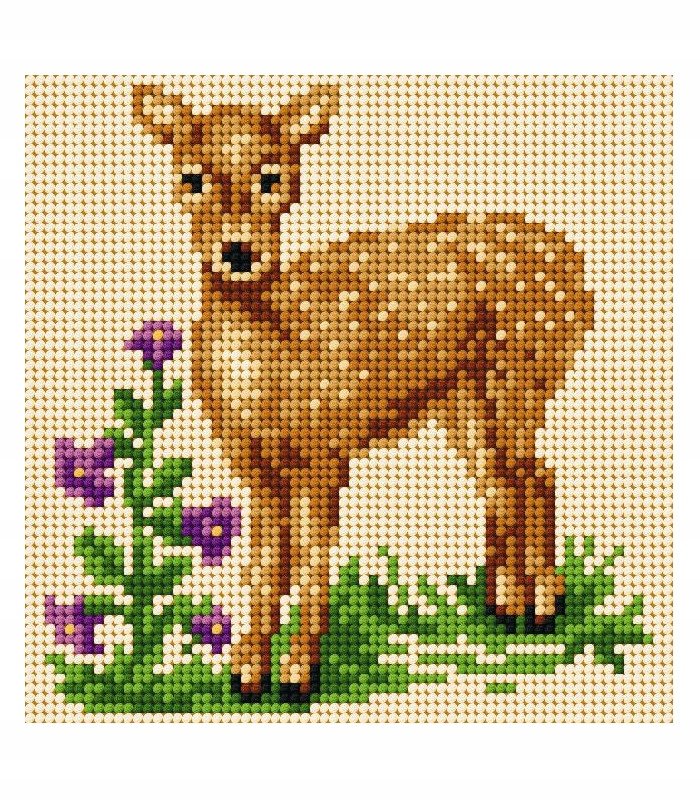 Kanwa z nadrukiem Ariadna 15x15cm sarna