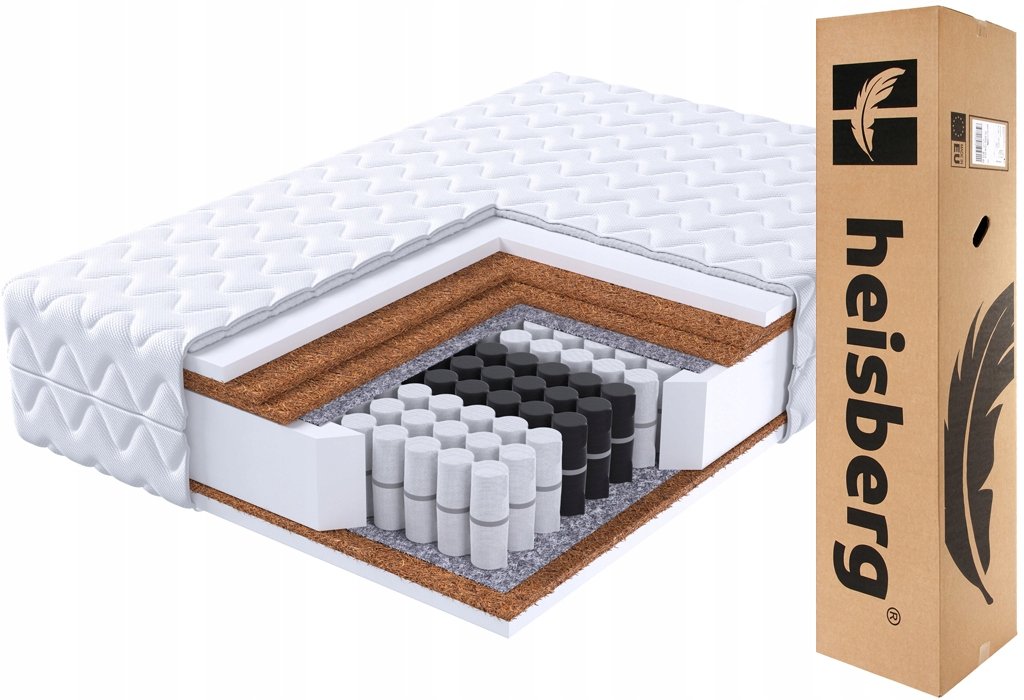 MATERAC 120x200 BIS pocket stref SUPER TWARDY 3X KOKOS H4/H5 23 cm HEISBERG