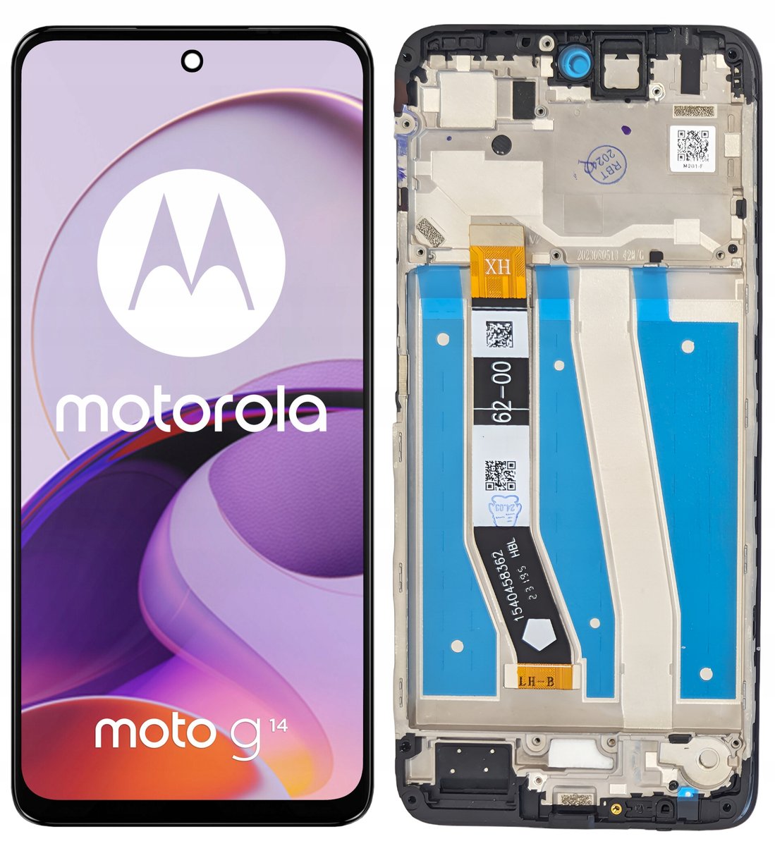 WYŚWIETLACZ EKRAN LCD DO TELEFONU MOTOROLA G14 RAMKA
