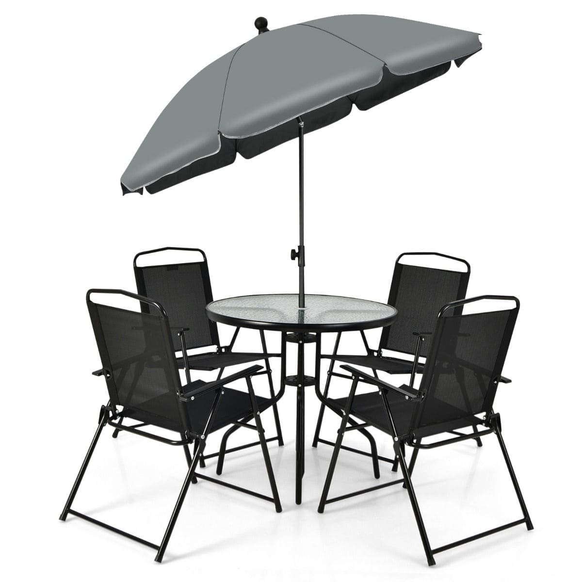 Meble ogrodowe 4 x krzesła +stolik ogrodowy + parasol ogrodowy