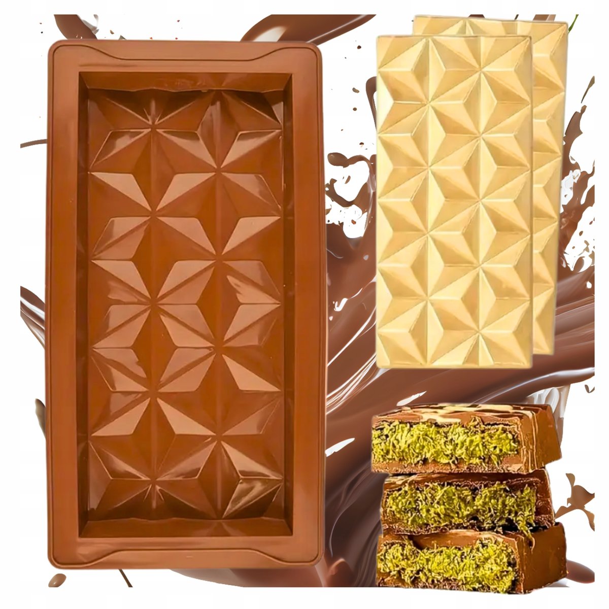 Forma Do Dubajskiej Czekolady Silikonowa Tabliczka Foremka Diamentowa