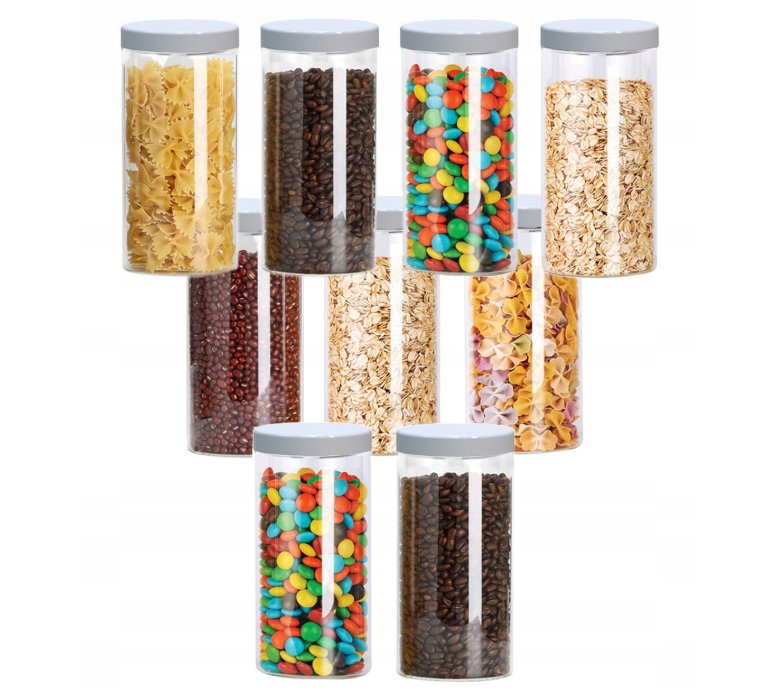 Pojemnik słoik plastikowy 1,5L makaron 1500ml x9 B pojemniki na żywność
