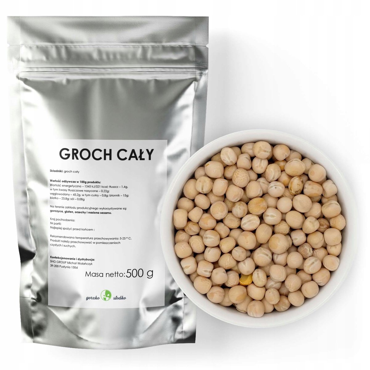 Groch Cały Ziarno Grochu Na Grochówkę 500G