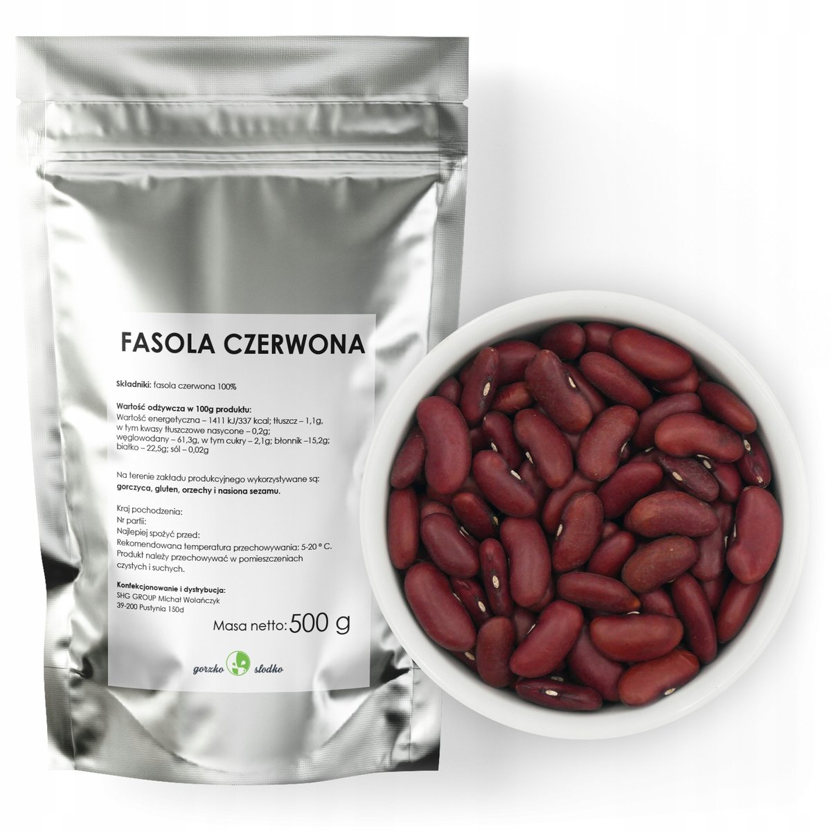 Fasola Czerwona Red Kidney Beans 500G