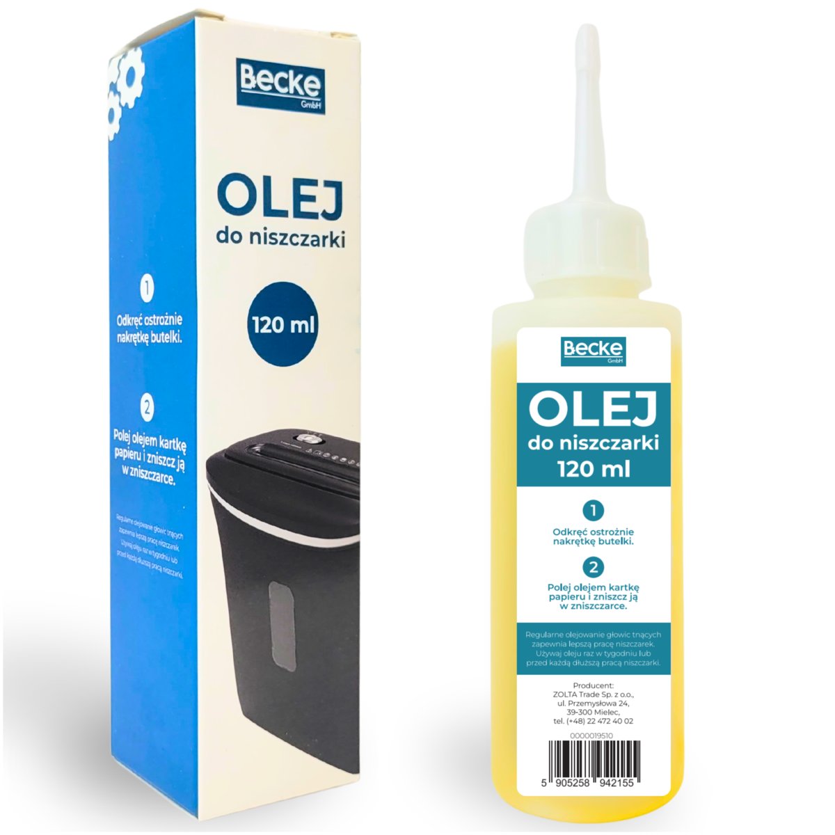 olej do niszczarki do papieru 120 ml Becke