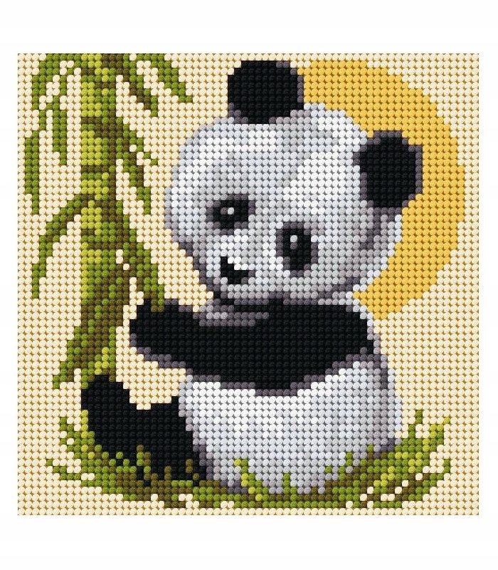 Kanwa z nadrukiem Ariadna do haftu 15x15cm panda