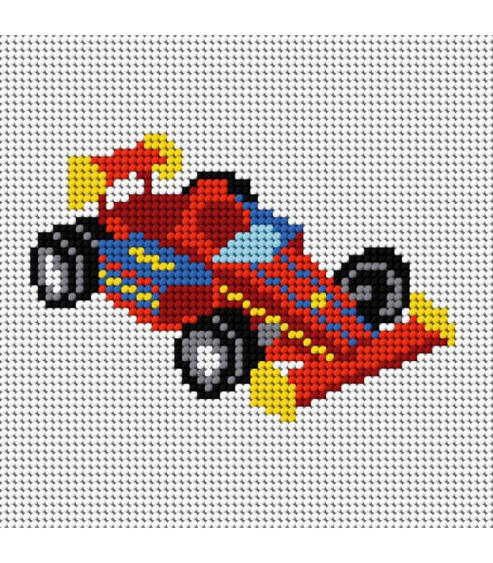 Kanwa z nadrukiem Ariadna 15x15cm wyścigówka