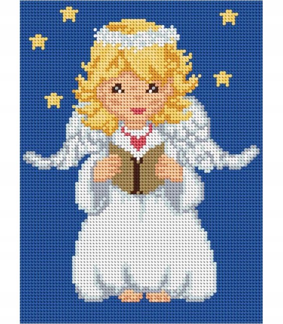 Kanwa z nadrukiem Ariadna 18x24cm aniołek 5016