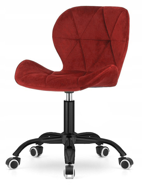 Krzesło obrotowe tapicerowane welurowe VASTO OFFICE VELVET BURGUNDY SMOKE