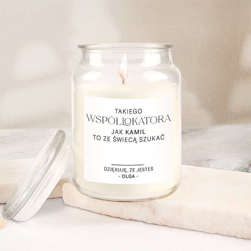 ŚWIECA Zapachowa w Szkle Upominek Dla Współlokatora