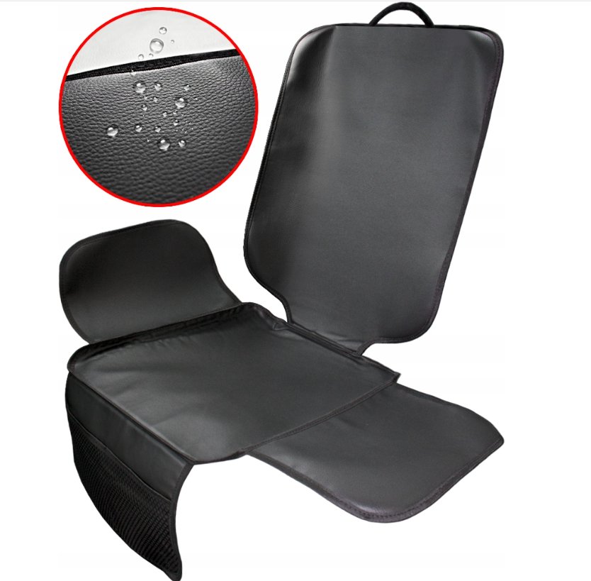 MATA OCHRONNA pod FOTELIK samochodowy osłona fotel + Nakładka na pasy Agmi 40 x 60 cm czerń