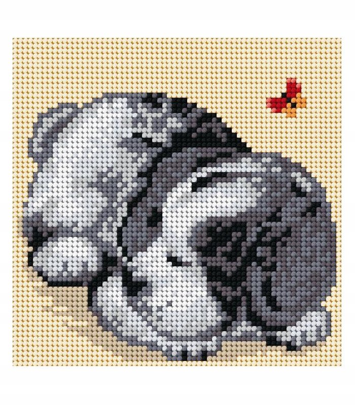 Kanwa z nadrukiem do haftu Ariadna 15x15cm piesek