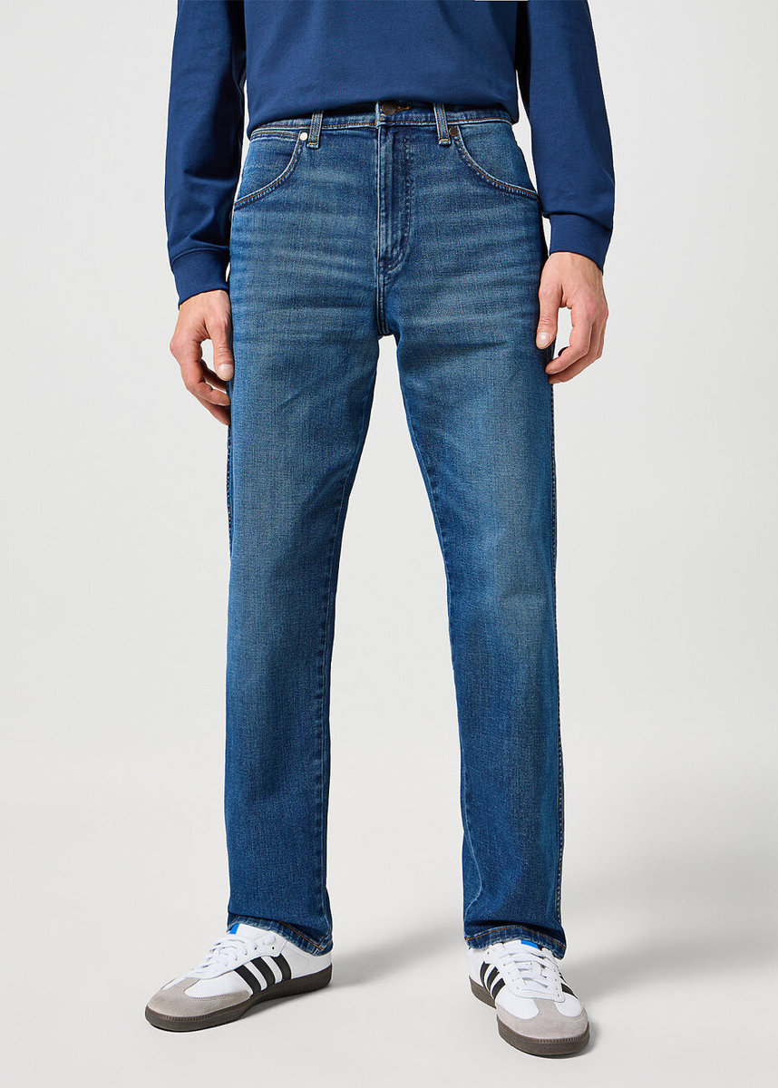 Męskie spodnie jeansowe proste Wrangler FRONTIER W33 L34